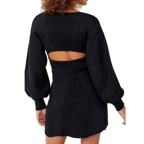 NWT FREE PEOPLE Dress Emmaline Square Neck Puff Long Sleeve - Picture 2 of 4